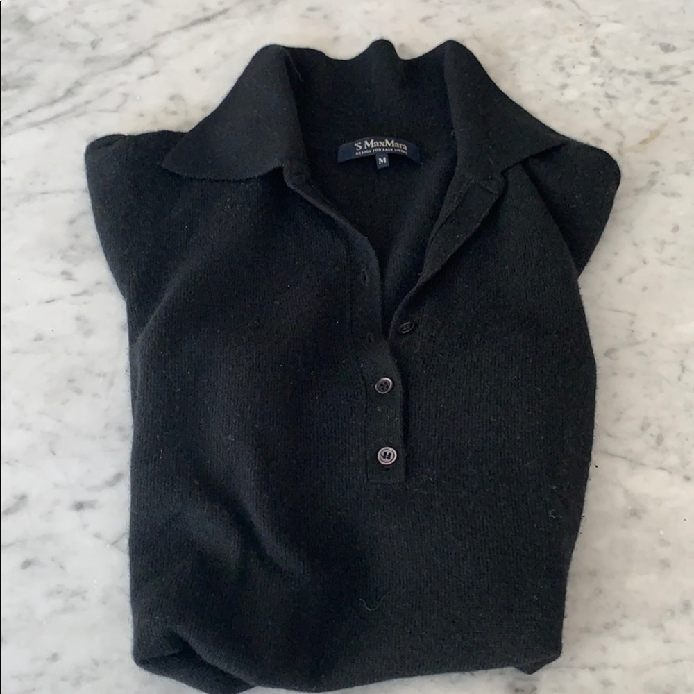 Cap-sleeved sweater, black ‘S MaxMara, size medium